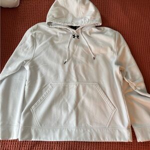 Under Armour Men's White Pullover Hoodie with Black Logo